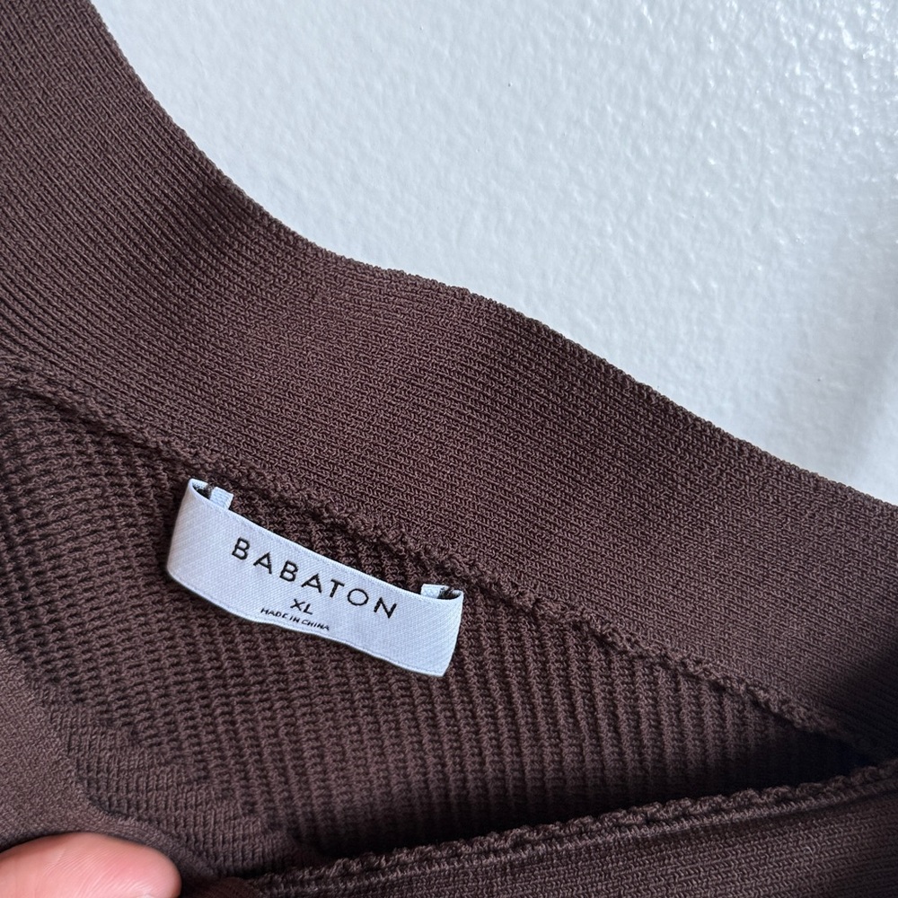 Aritzia Babaton Brown Sculpt Knit Criss Cross Midi Dress, Bodycon, X-Large, XL - Picture 3 of 8